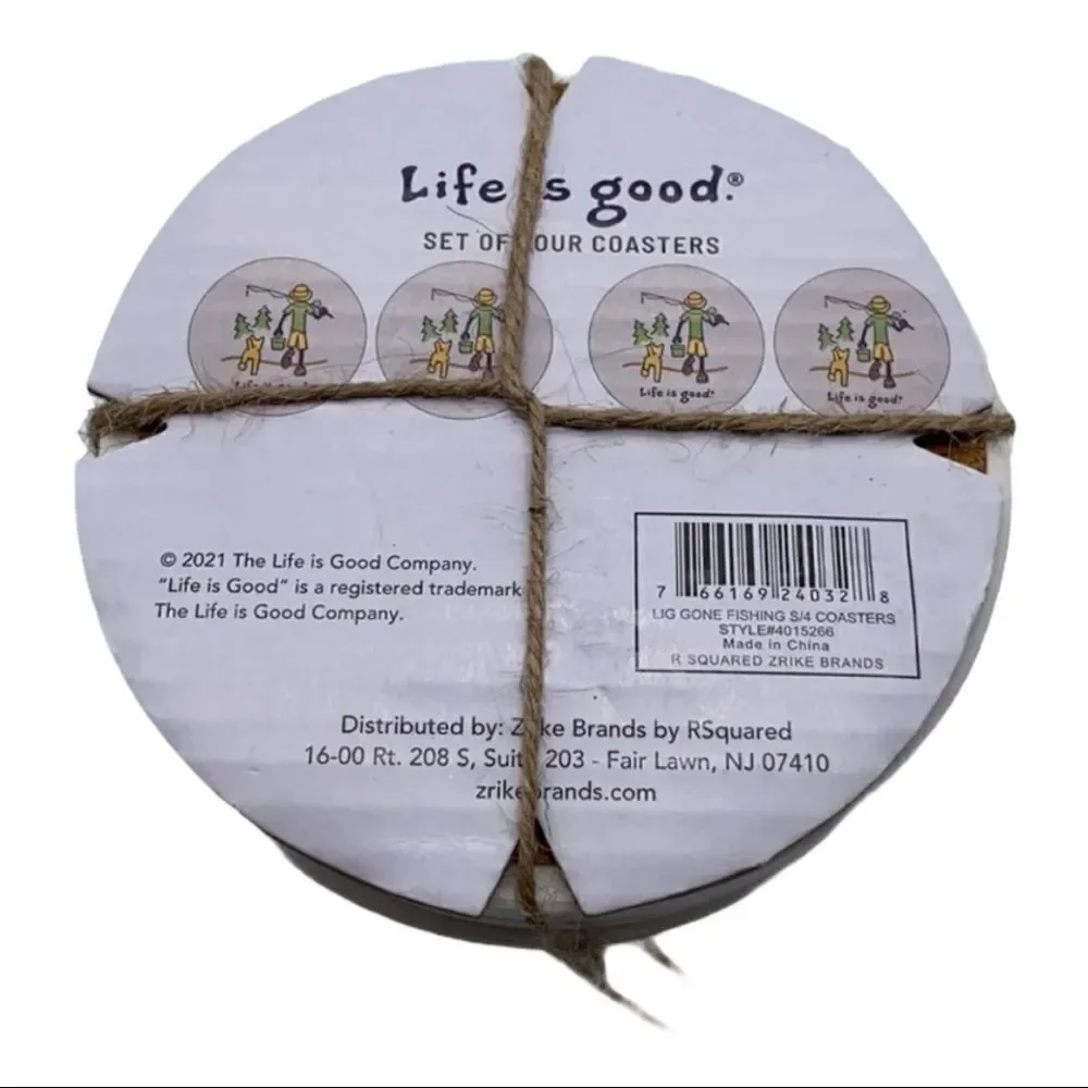 Life Is Good Set of Four Ceramic Coasters